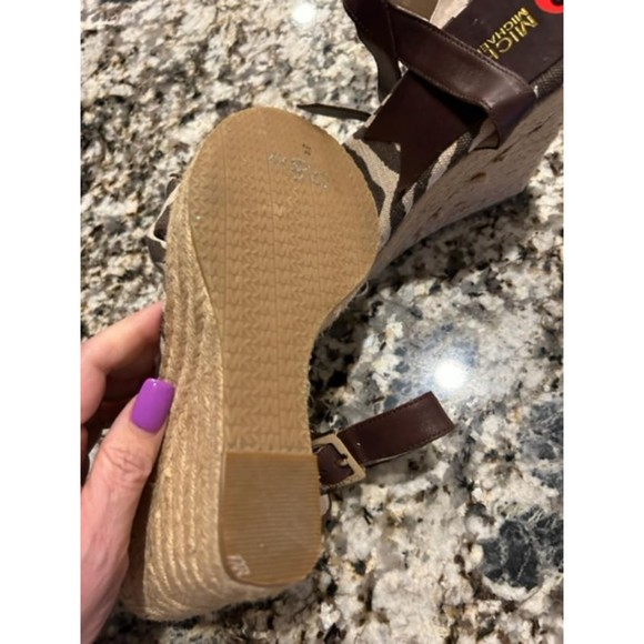 NWT Michael Kors Zebra Wedge Espadrille Sandals - 10 - Picture 4 of 5